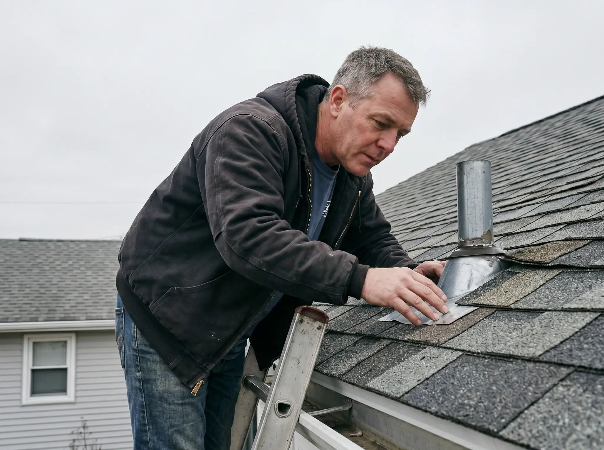 Dave Kearns on a job walk at the roof edge
